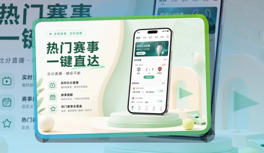 轻量下载 · 手机追赛服务 · 网页版也能继续看界面展示